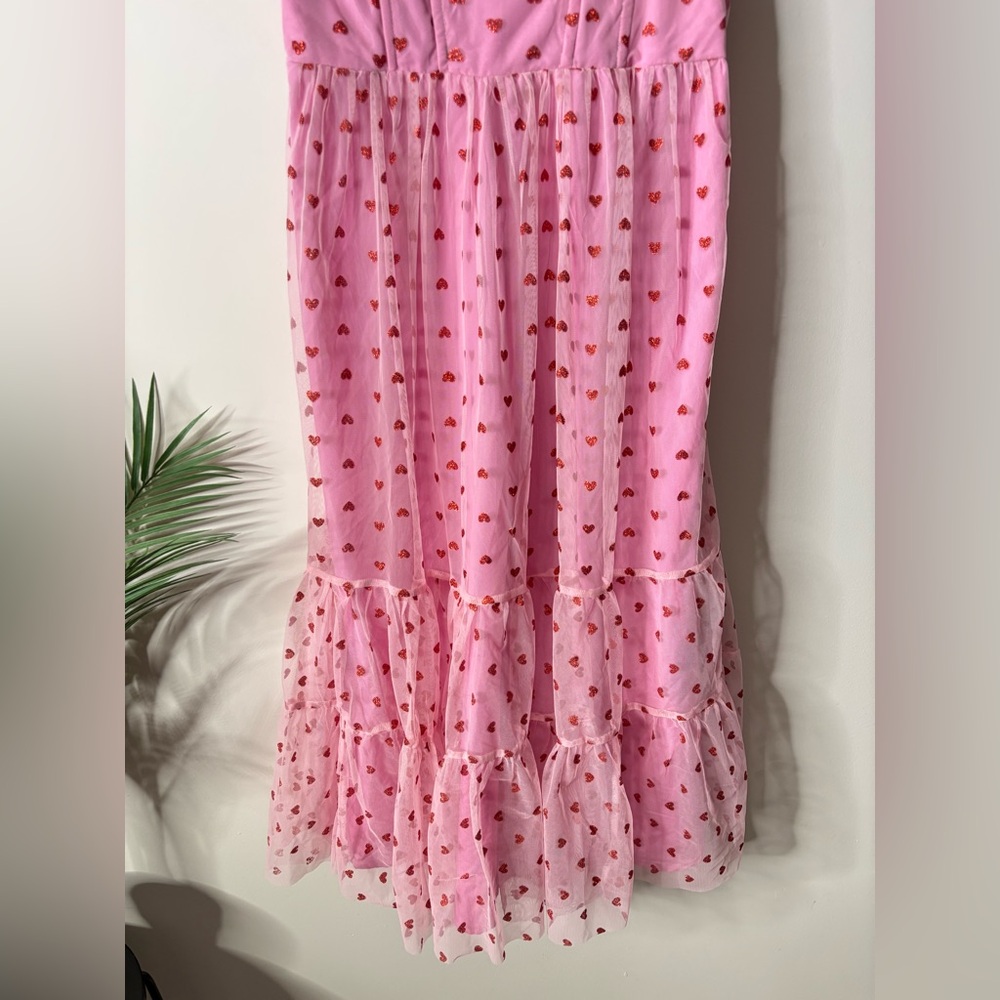 Betsey Johnson Pink Heart Midi Dress - Picture 4 of 7